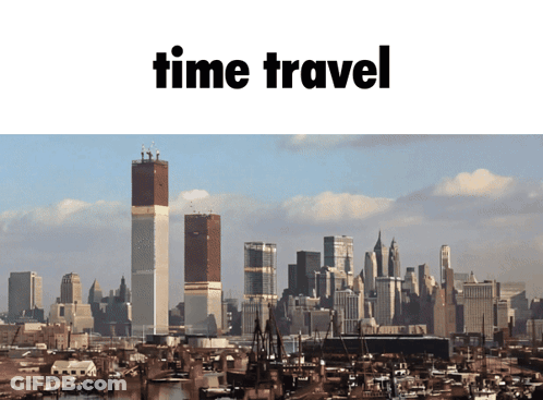 City Skyline With Time Travel GIF