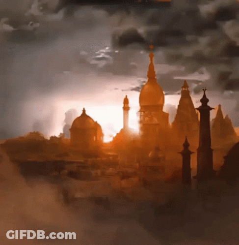 City Sunset Painting GIF