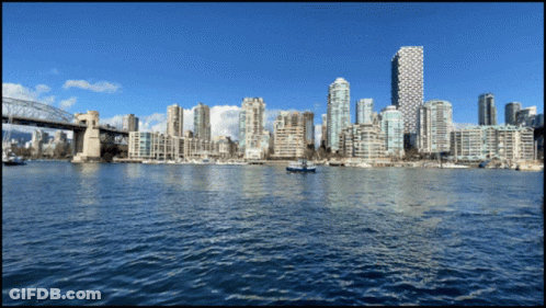City View Across Water With Bridge GIF