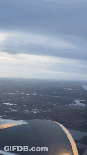 City View From Airplane Window GIF