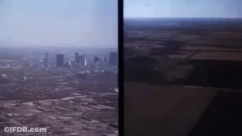 City View From Window With Blue Sky GIF