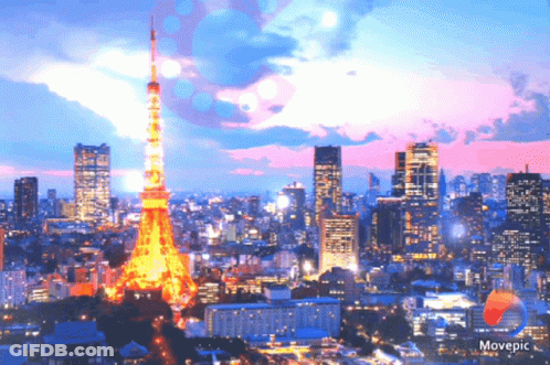 City With Movepic Logo GIF