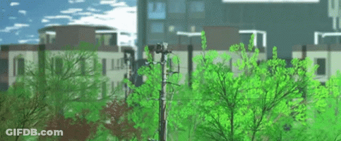 City With Trees And Buildings GIF