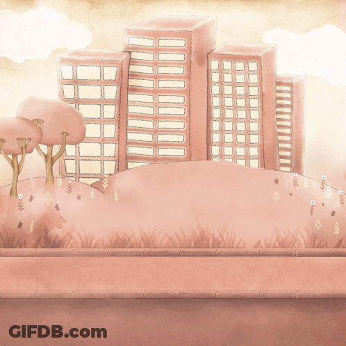 City With Trees And Buildings GIF