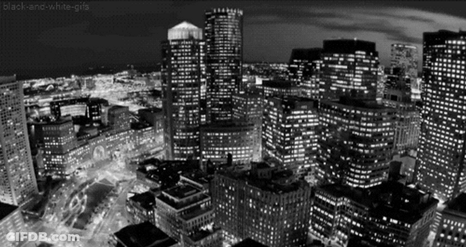 Cityscape Black And White Effect GIF