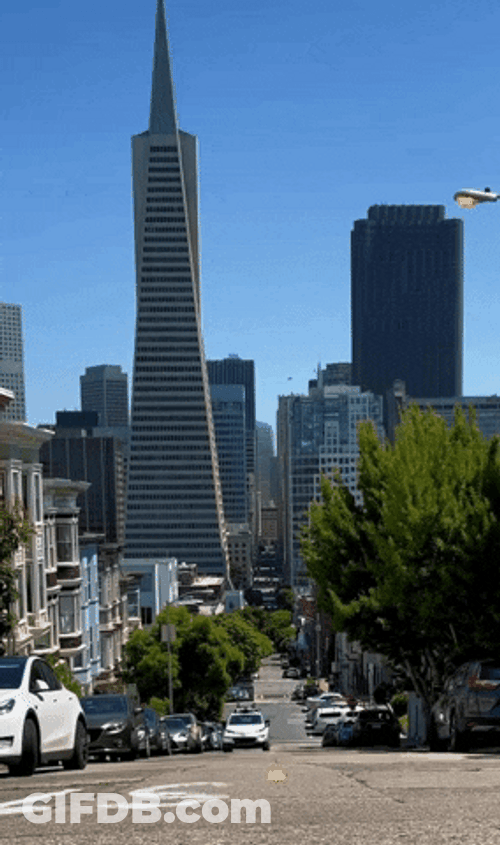 Cityscape Car Moving Forward GIF