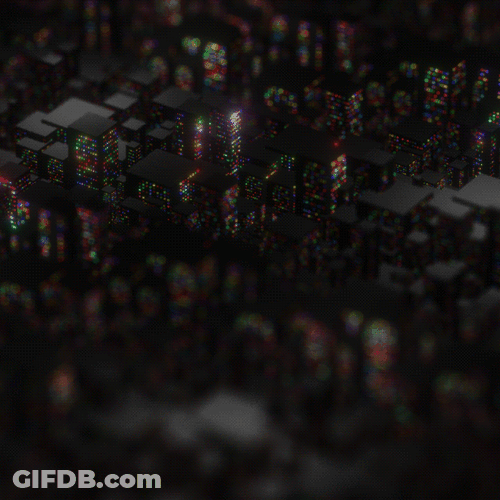 Cityscape Colorful City Lights GIF