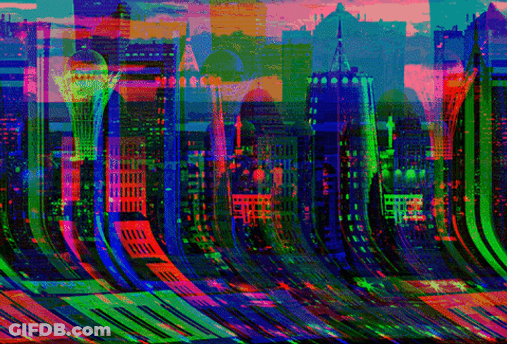 Cityscape Flickering Video Effect GIF