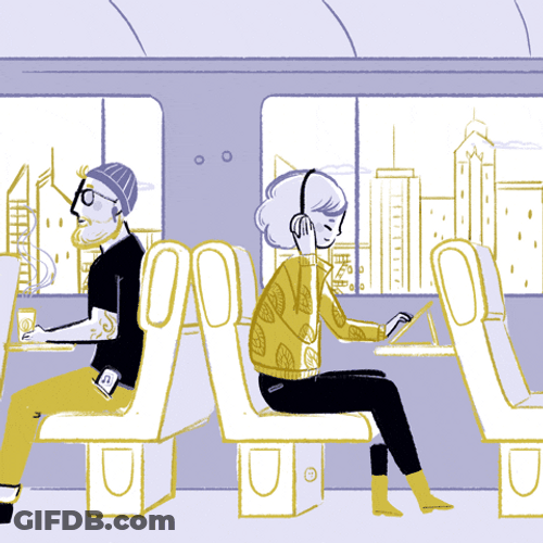 Cityscape Listening To Music GIF
