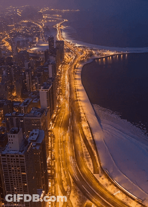 Cityscape Moving Cars At Night GIF