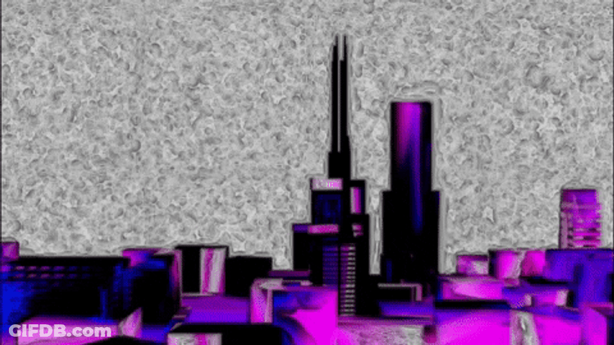Cityscape Purple City Background Black And White GIF