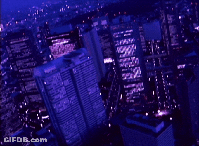 Cityscape Purple City Lights GIF