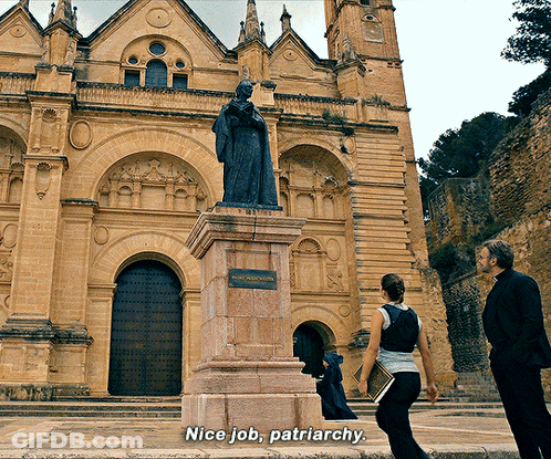 Cityscape With Clock Tower And Castle GIF