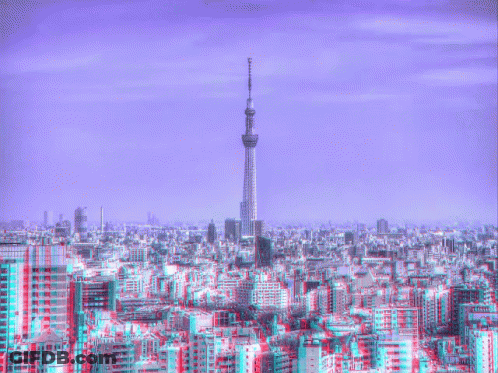 Cityscape With Tower GIF