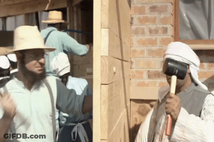 Civil War Carpenters Smashing Hammers GIF