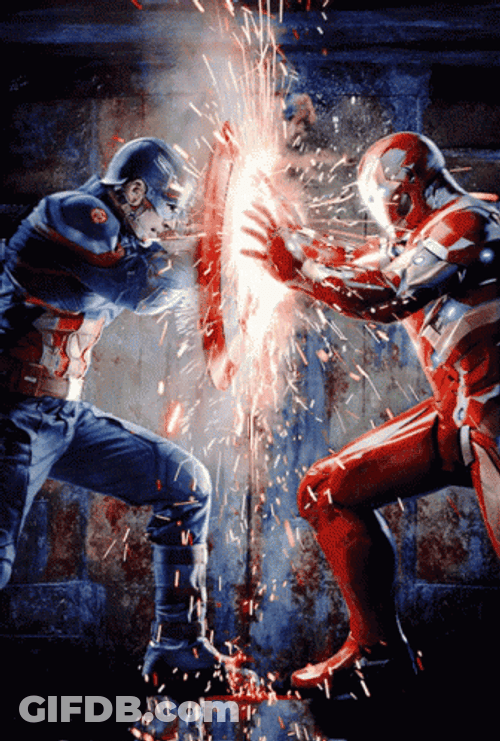 Civil War Powerful Men Fight GIF