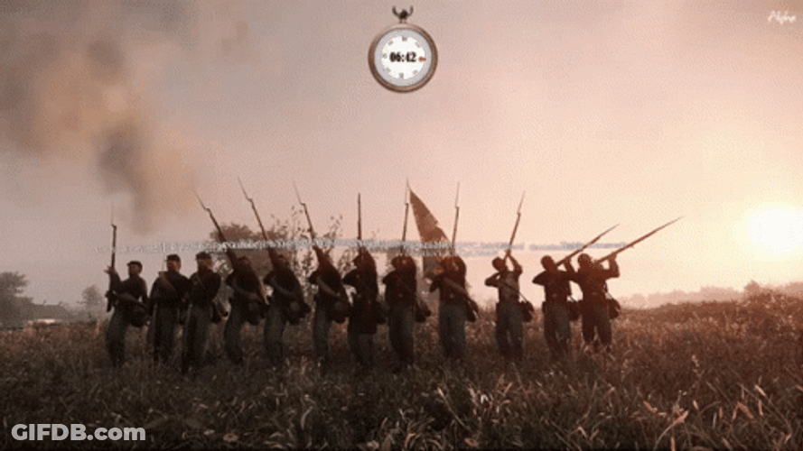 Civil War Soldiers Firing GIF