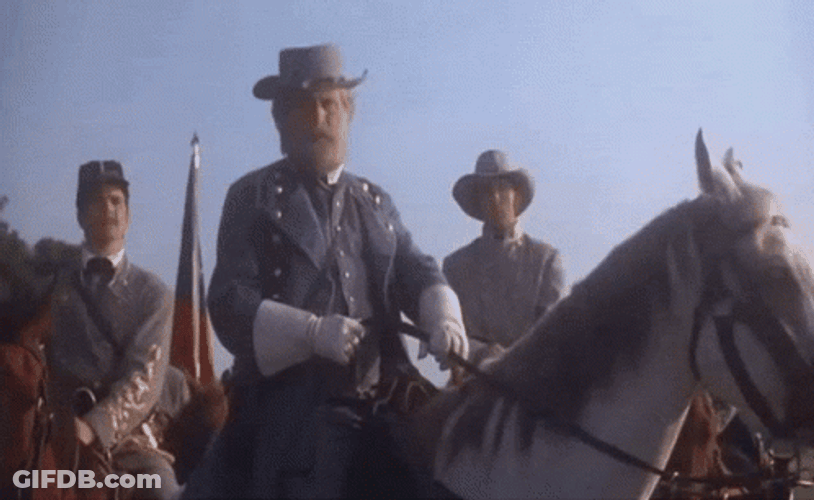 Civil War Soldiers Ride Horses GIF