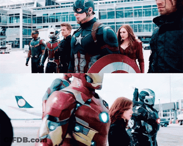Civil War Two Groups Line Up GIF