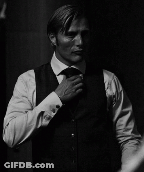 Claasic Hannibal Mads Suit Fixing GIF
