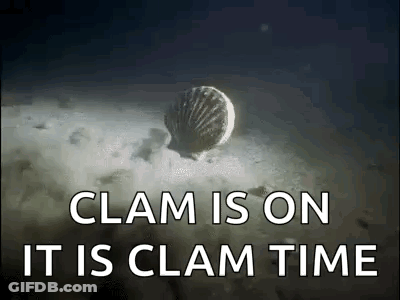 Clam Floating On Sand In Ocean GIF