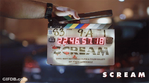 Clapper Board With Word Scream GIF