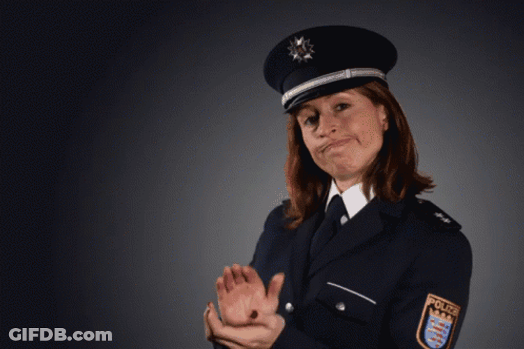 Clapping Police Woman GIF