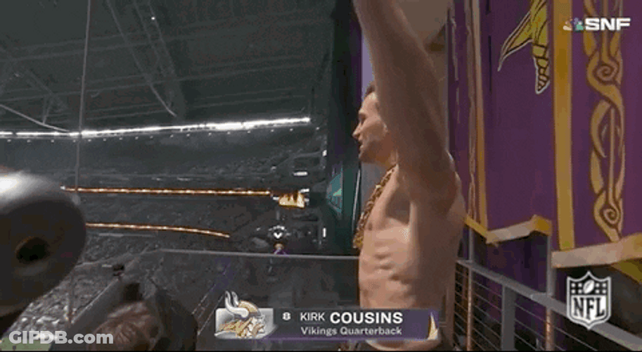 Clapping Shirtless Kirk Cousins GIF