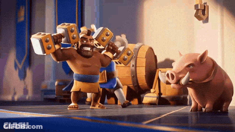 Clash Of Clans Hog Rider Weightlifting GIF