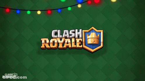 Clash Royale Logo On A Green Background With Lights GIF