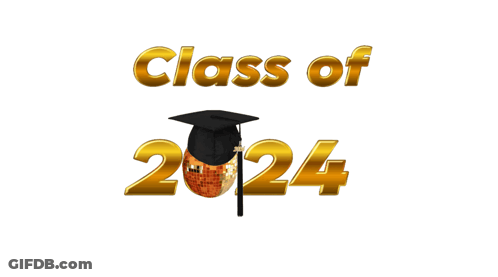 Class Of 2024 Sign With Graduation Cap GIF