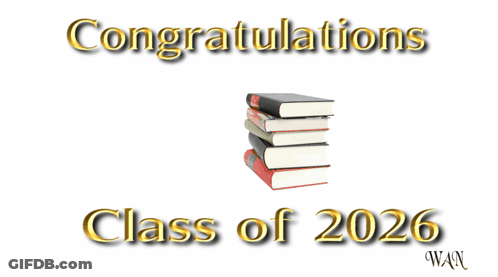 Class Of 2026 Graduation Cap And Books GIF