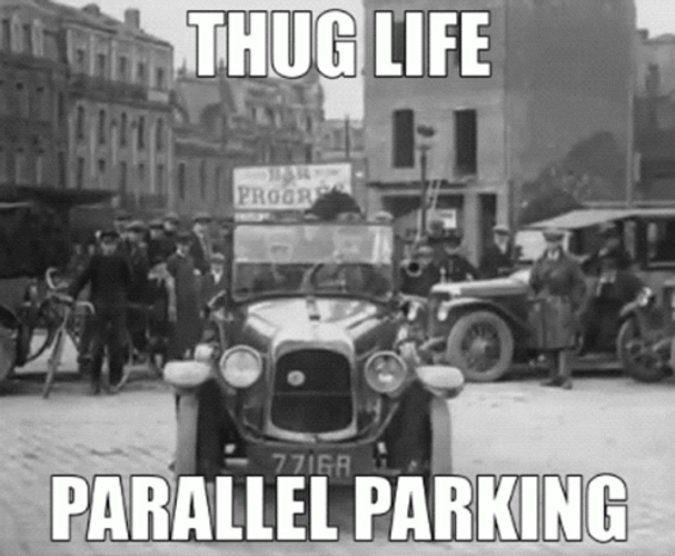 Classic Cars Thug Life Parallel Parking GIF