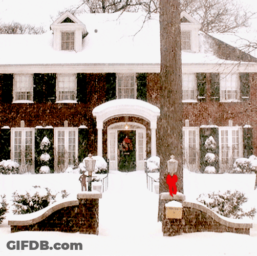 Classic Christmas Movie Home Alone House GIF
