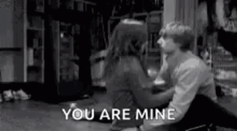 Classic Couple Hugging You Are MIne GIF
