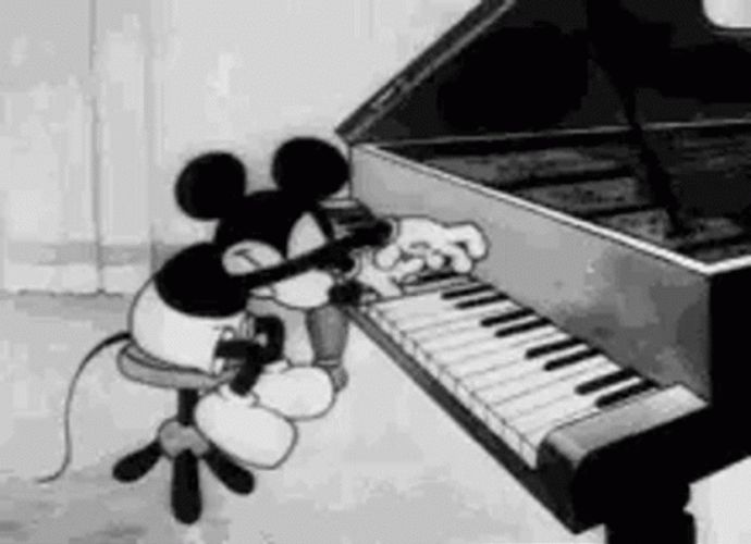Classic Mickey Mouse Playing Piano GIF