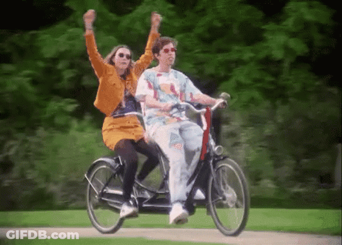 Classic Park Tandem Bike Riding GIF