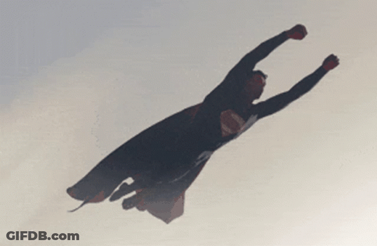 Classic Superhero Superman Flying GIF