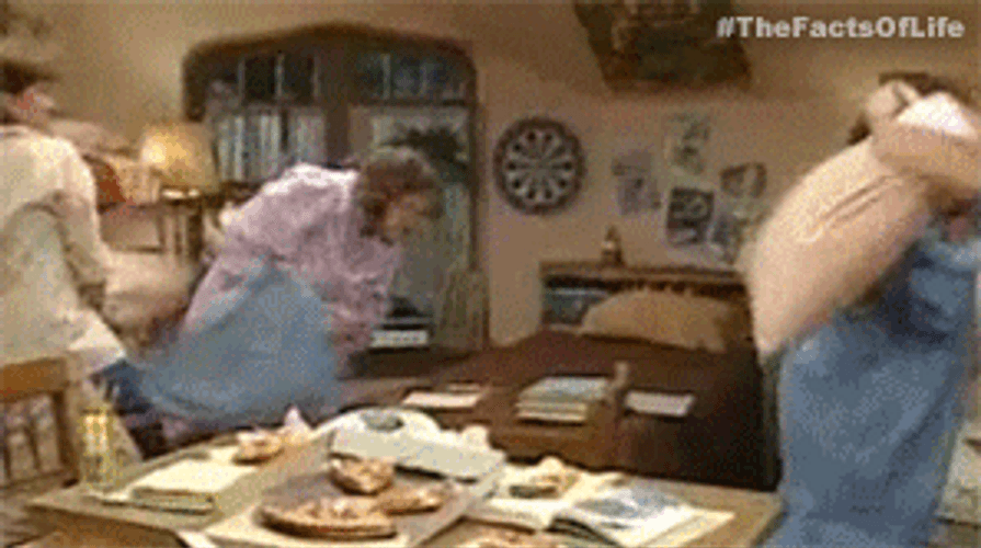 Classic Television Sitcom Pillow Fight GIF