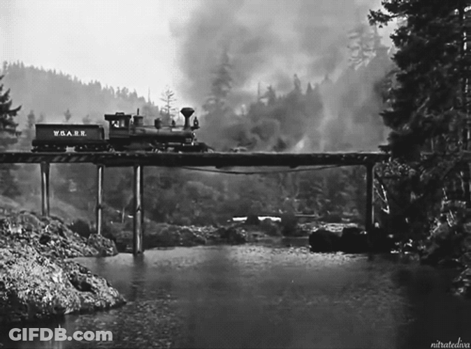 Classic Train Wreck Crash And Burn GIF