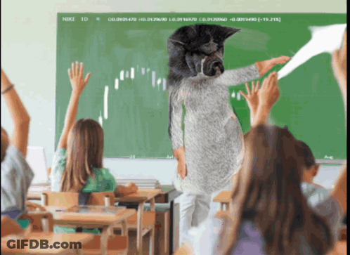 Classroom With Blackboard Saying Niki Id GIF
