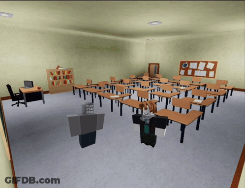Classroom With Bulletin Board Saying ICC GIF