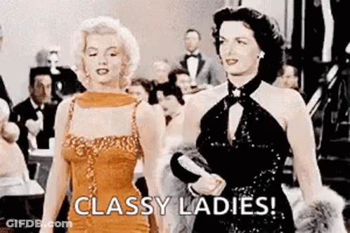 Classy Ladies Standing Together GIF