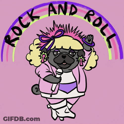 Classy Pug Rock And Roll GIF