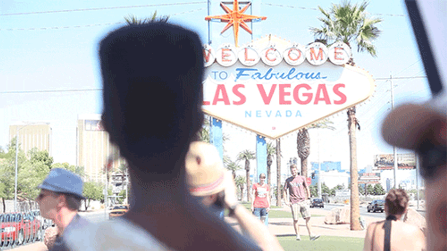 Classy Woman In Sunglasses At Vegas Vacation GIF