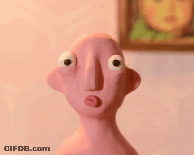 Claymation Head Spinning GIF