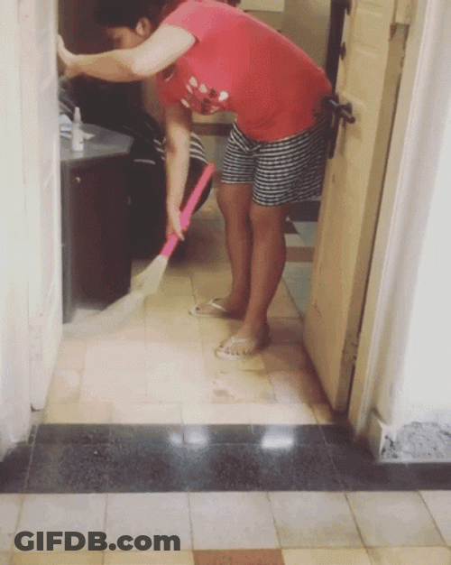 Clean The House With A Broom GIF