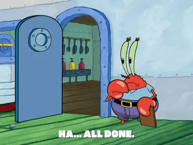 Cleaning Completed SpongeBob And Mr Krabs GIF