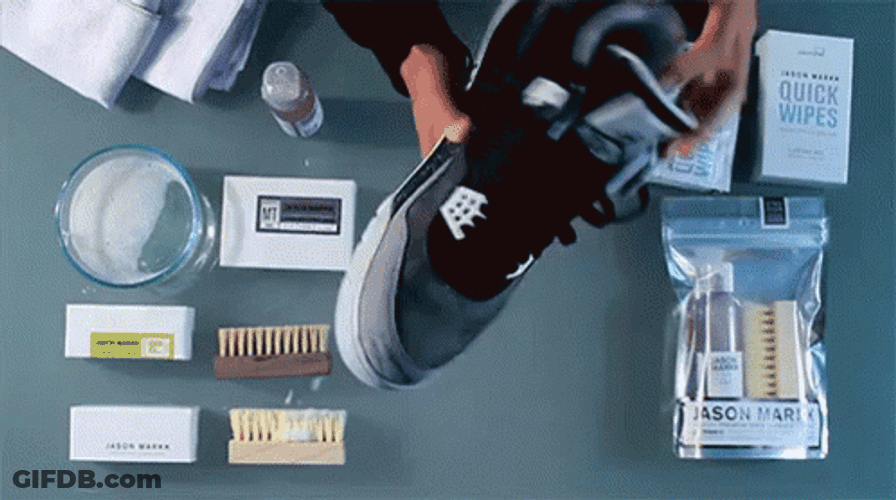 Cleaning Jordan 4 Shoes GIF