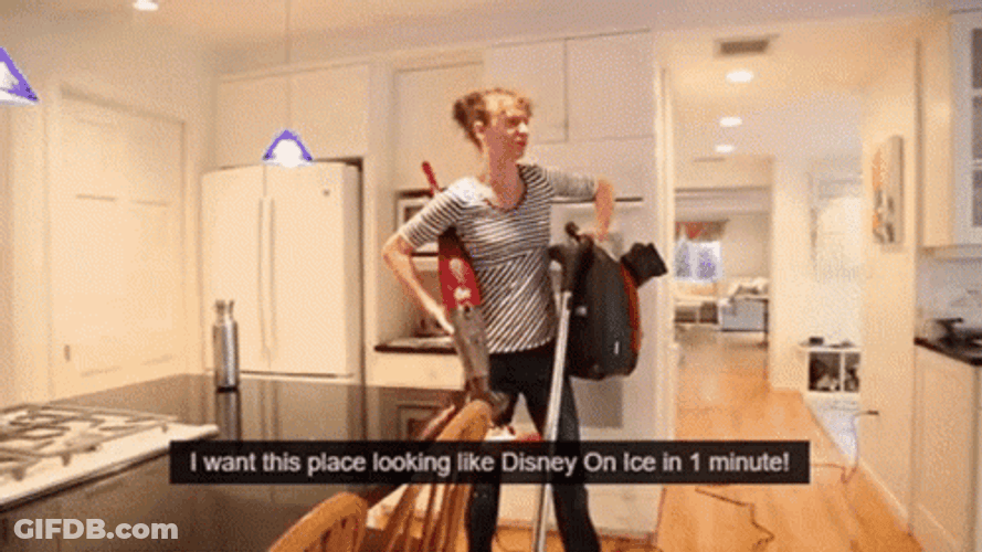 Cleaning Like Disney On Ice Meme GIF